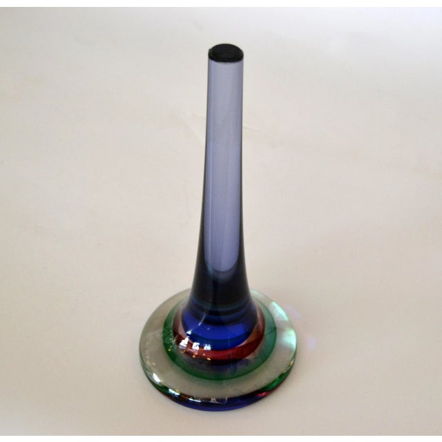 Mid-Century Modern Marked Vetreria Artistica Oball Murano Art Glass Multicolor Paperweight, Italy For Sale - Image 3 of 12