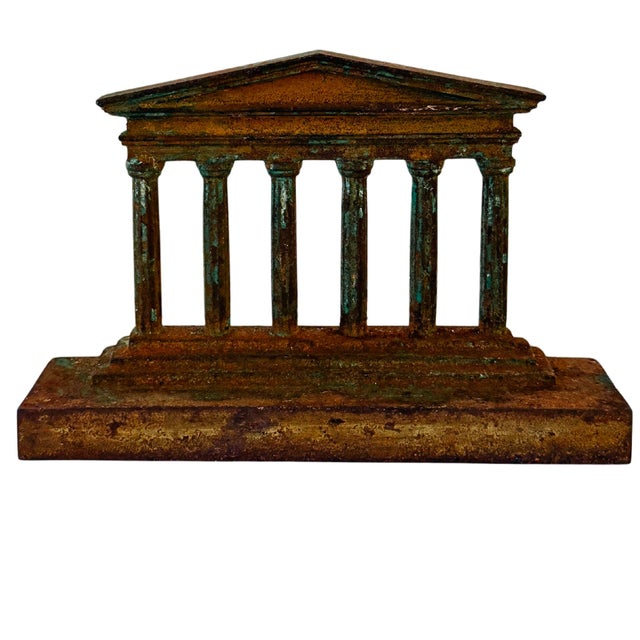 Neoclassical Antique Neoclassical Pantheon Style Temple Facade Architectural Salvage Bookends - A Pair For Sale - Image 3 of 13