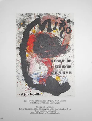 Vintage Mid 20th C. Modern Lithograph-Signed-Joan Miro