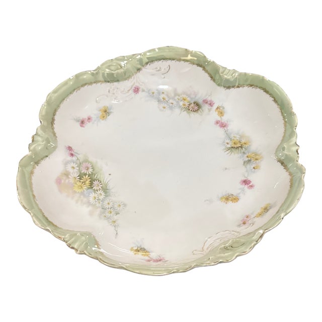 Versailles Bavaria Hand-Painted Porcelain Scalloped Serving Dish For Sale