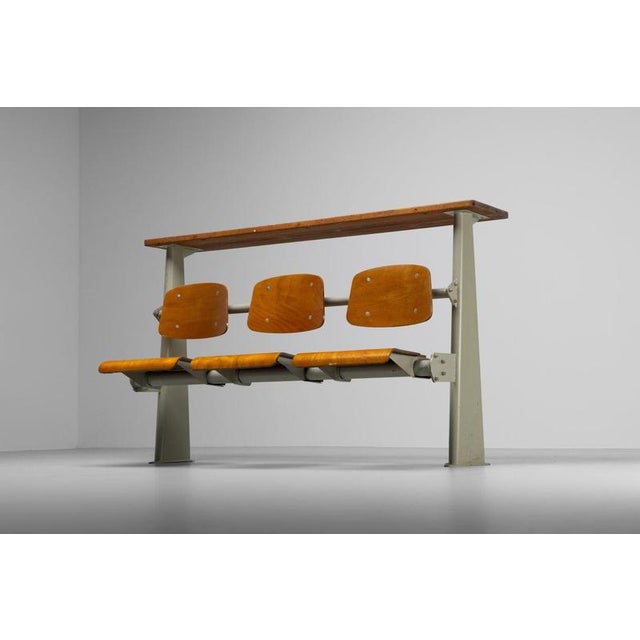 Lectura Hall Chairs attributed to Jean Prouvé for Ensic, France, 1950s For Sale - Image 12 of 18