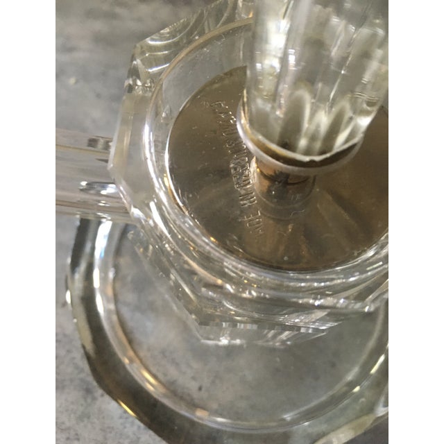 Transparent Vintage Modernist Crystal Czech Candelabra For Sale - Image 8 of 13