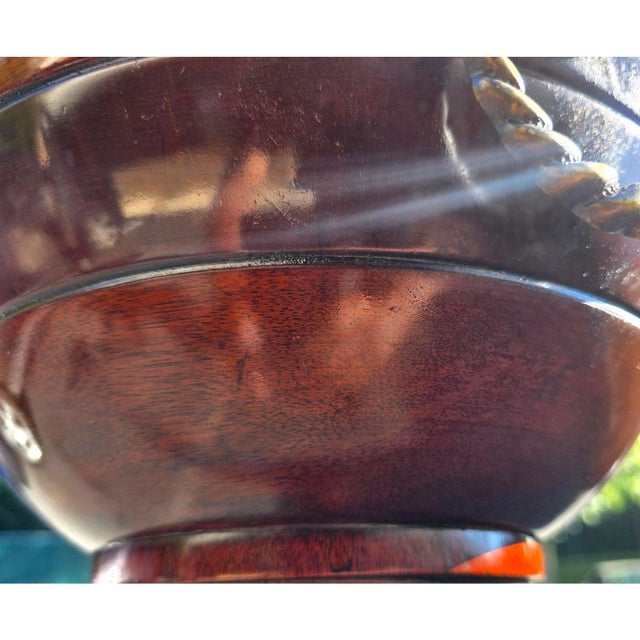 Antique Regency Style Wood Planter With Brass Accents and Insert For Sale - Image 9 of 9