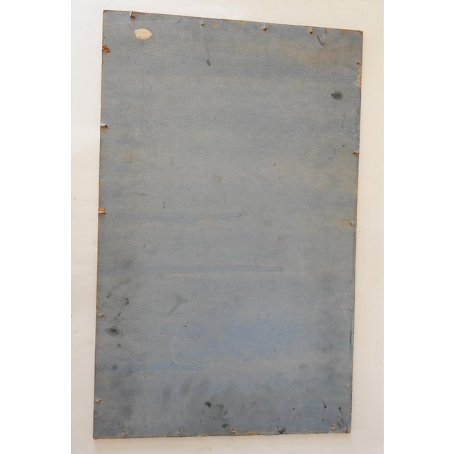 Blue Vintage 1943 Portrait Red Haired Woman in Blue Suit Painting For Sale - Image 8 of 8