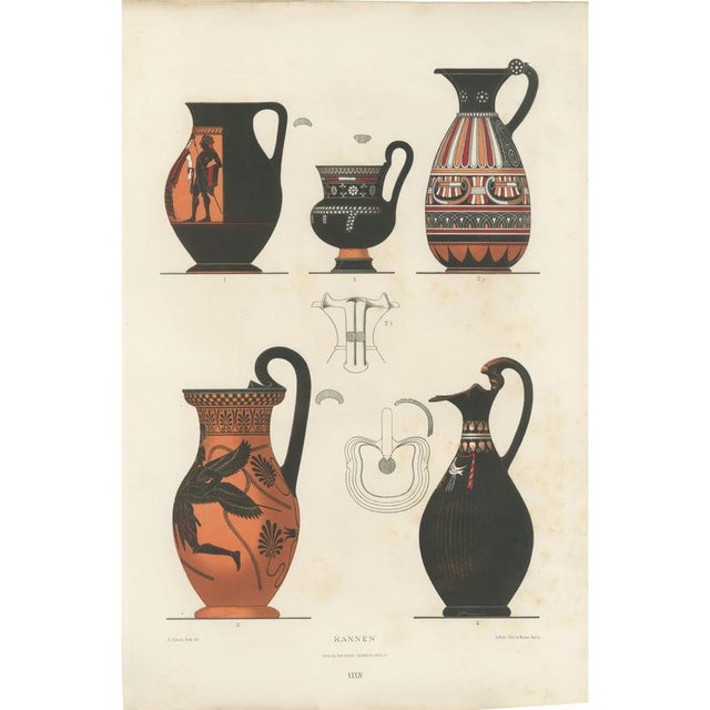 Albert Genick, Greek Jugs with Winged Figure, 1883, Lithograph For Sale - Image 9 of 9