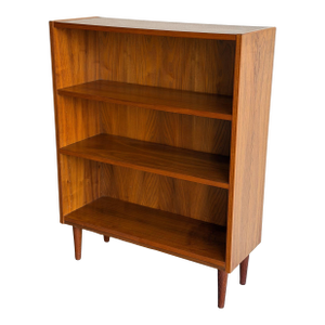 Mid-Century Danish Modern Teak Bookcase Cabinet – Open Shelving 1960s