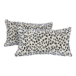 Robert Allen Cheetah Cut Velvet Lumbars - A Pair For Sale