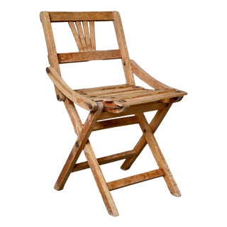 Vintage Bohemian Folding Wooden Children's Chair, 1950s For Sale