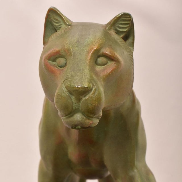 Marcel Leducq, Art Deco Panther, Antimony For Sale - Image 3 of 11