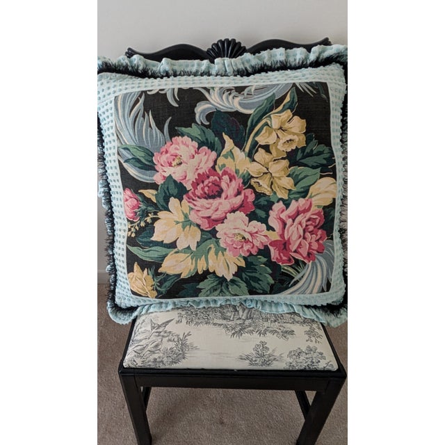 Pair Custom Designed Euro Shams For Sale In Washington DC - Image 6 of 12