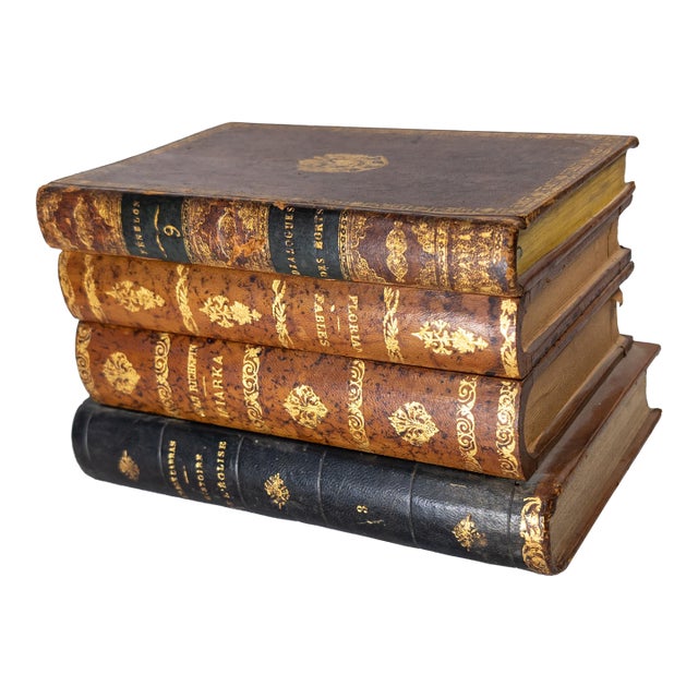 20th Century French Faux Leather Book Box With Bar Set or Tantalus For Sale