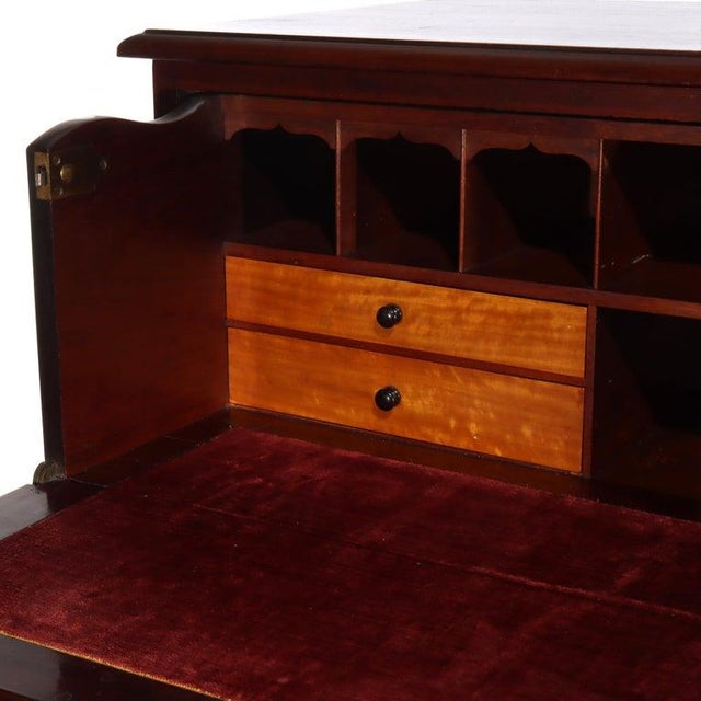 Antique American Empire Classical Flame Mahogany Butler’s Desk C1840 For Sale - Image 10 of 18