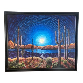 Desert Moonlight – Original Oil Painting by Steve Schaaf For Sale