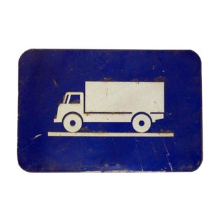 French Metal Truck Route Sign For Sale