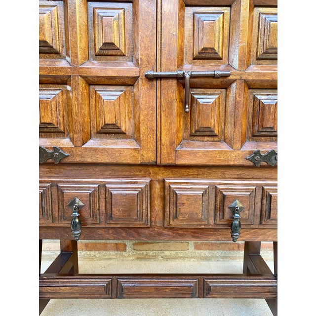 Spanish Baroque Chest of Drawers in Carved Walnut, 1940s For Sale - Image 3 of 14