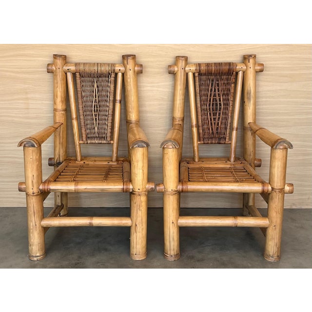 Budji Layug Style Majestic Jumbo Bamboo Pagoda Lounge Chairs For Sale - Image 17 of 18