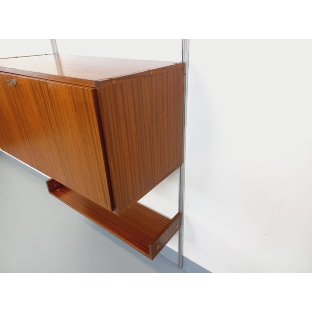 1960s Vintage Wall-Mounted Bookcase with Secretaire Bar by Guariche Mortier Motte for Arp Minvielle, 1960s For Sale - Image 5 of 18