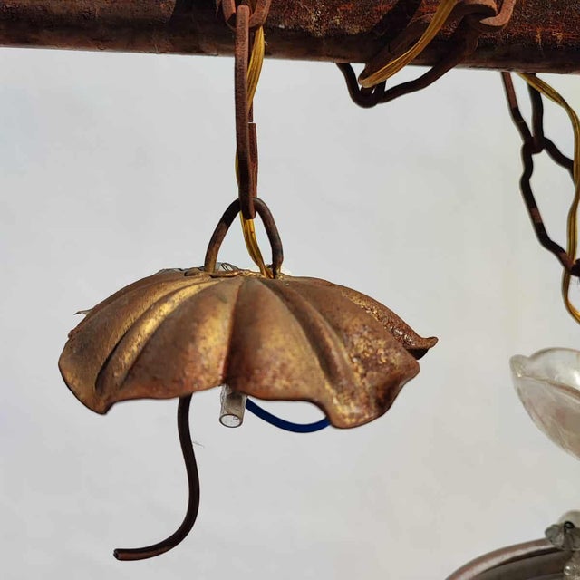 Vintage Glass Pendant Lamp For Sale - Image 6 of 8