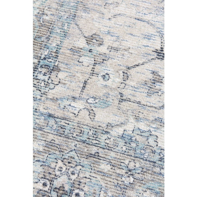 Traditional Exquisite Rugs Biron Handmade Wool & Viscose Beige & Blue - 8'x10' For Sale - Image 3 of 9