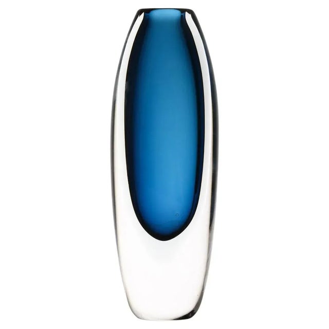 Glass Dark Blue Glass Vase by Vicke Lindstrand, 1960s For Sale - Image 7 of 7
