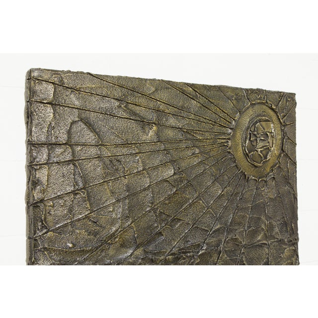 Brutalist Bronzed Resin Wall Relief Sculpture, Style of Paul Evans, c 1970s For Sale In Los Angeles - Image 6 of 12
