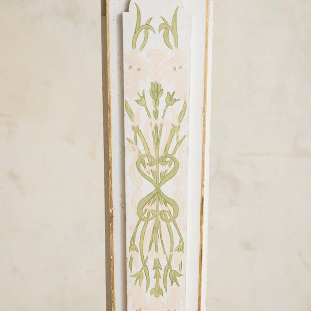 French Art Nouveau Hand-Painted Wood Pedestal, 1960s For Sale In Chicago - Image 6 of 10