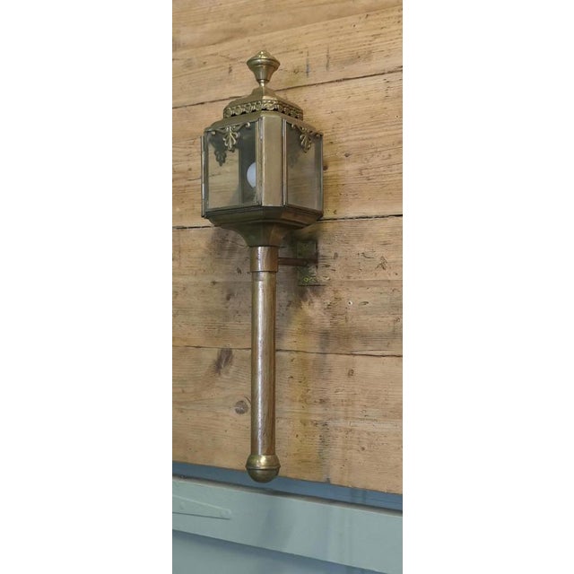 Antique French Brass Carriage Lamps, 1800, Set of 2 For Sale - Image 6 of 8
