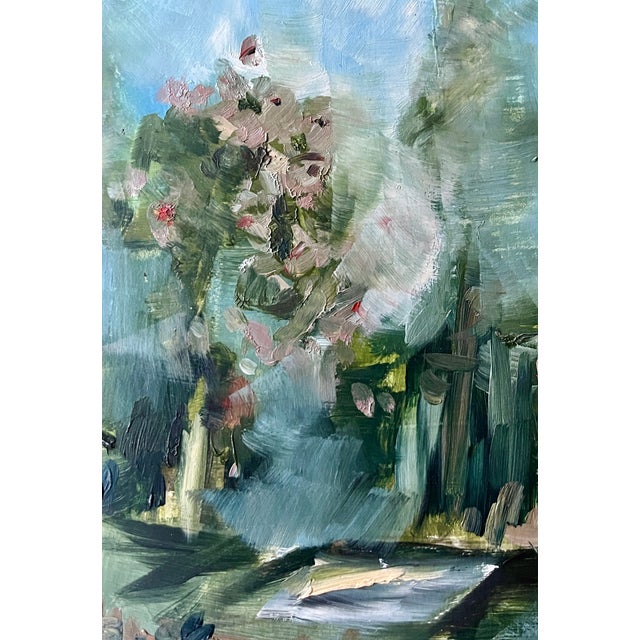 Immerse yourself in the tranquil beauty of the California coast with this exquisite plein air painting by S.C.B....