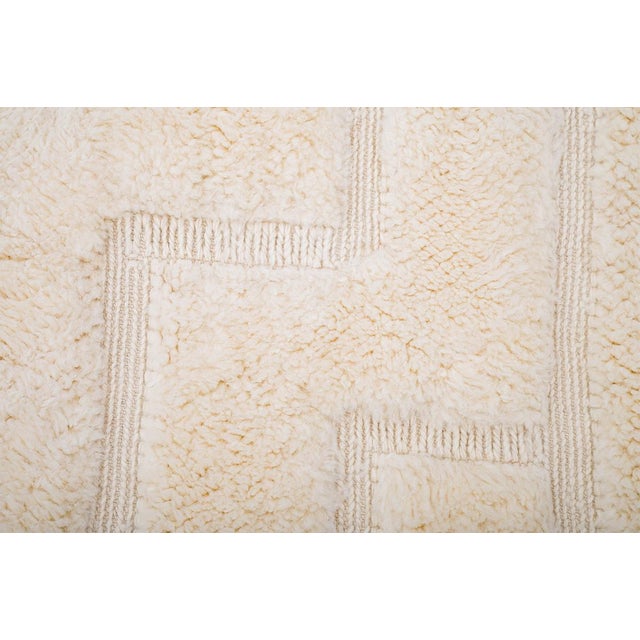 Textile Layered Geometric Hand-Knotted Oversize Wool Rug | 13'6" X 9'1" | One of a Kind For Sale - Image 7 of 10