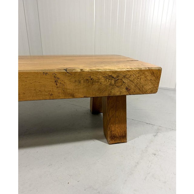 Wood Rustic Sturdy Hardwood Coffee Table, 1960s For Sale - Image 7 of 18