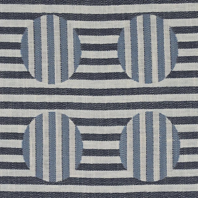 Mid-Century Modern Sample - Schumacher Soto Fabric in Denim For Sale - Image 3 of 5