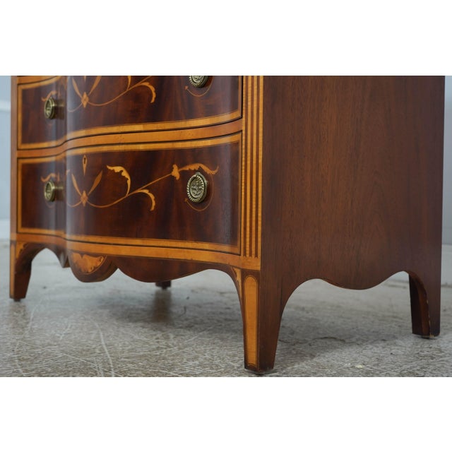Baker Colonial Williamsburg Mahogany Bow Front Chest For Sale - Image 11 of 18
