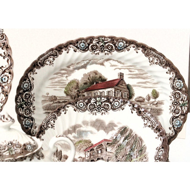 1960s English Johnson Brothers Georgian Heritage Hall Dinnerware Set, 69 Pieces For Sale - Image 5 of 11