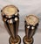 Late 20th Century Candlesticks Holders 2pc Set Black Gold Pillar Candle Stands 19" For Sale - Image 4 of 5