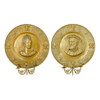 Antique French Brass Sconces, 1890s, Set of 2 For Sale