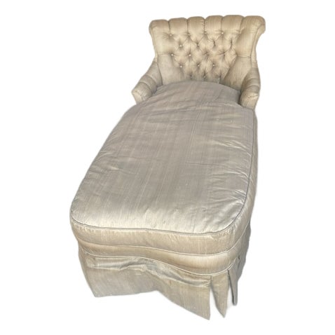 Vintage Upholstered Chaise Lounge For Sale