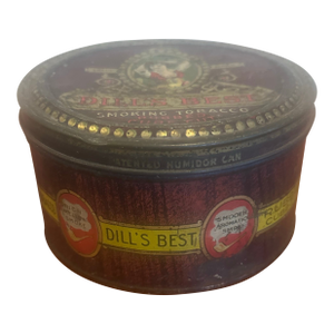 Vintage Dill’s Best Tobacco Advertising Tin Rustic Industrial Storage Box