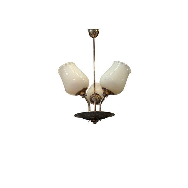 Three-Armed Chandelier by Stockman Orno, 1950s For Sale - Image 6 of 7