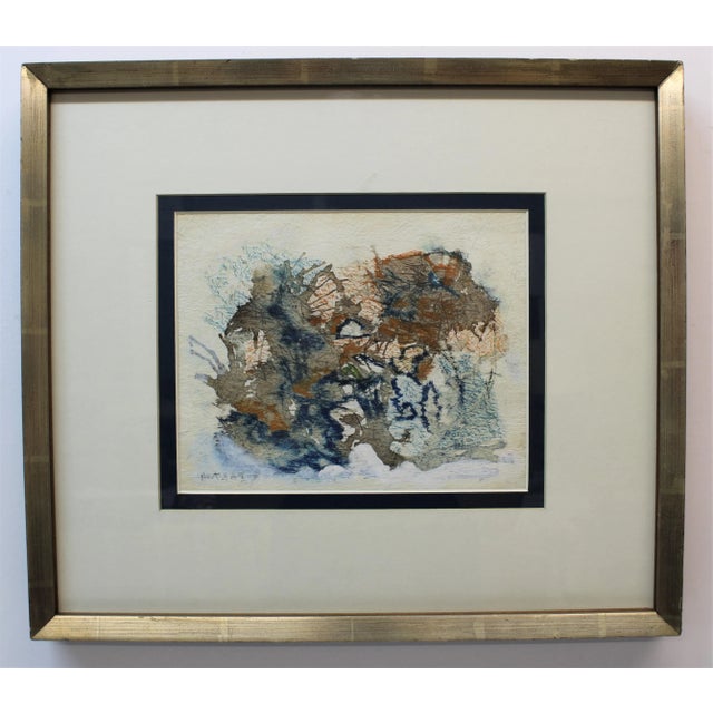 Abstract Watercolor Painting on Handmade Paper For Sale In San Francisco - Image 6 of 6