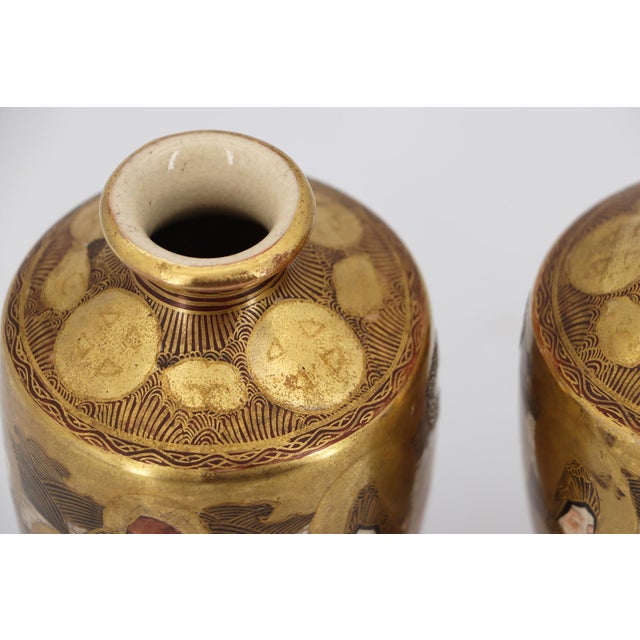 19th Century 19th Century Pair of Japanese Satsuma Vases For Sale - Image 5 of 12