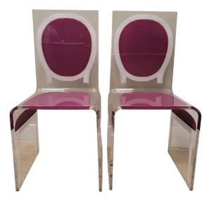 Set of Ghost Chairs in Acrylic Glass by Castelbajac for Acrila