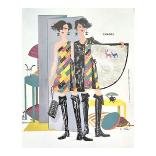 2001 Vintage Chanel Fashion Print by R Toledo, Matted For Sale