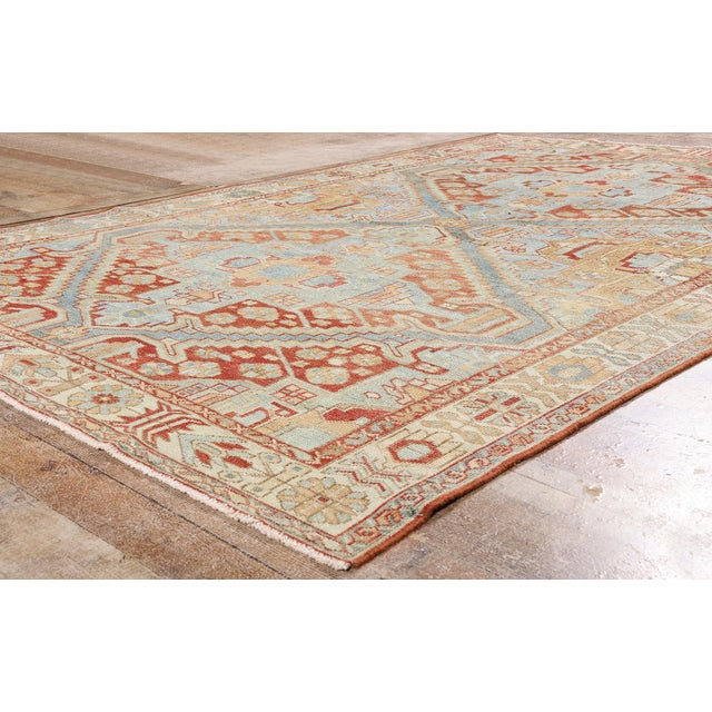 Brick Red Antique Persian Karaja Heriz Rug, 06'09 X 10'01 For Sale - Image 8 of 10