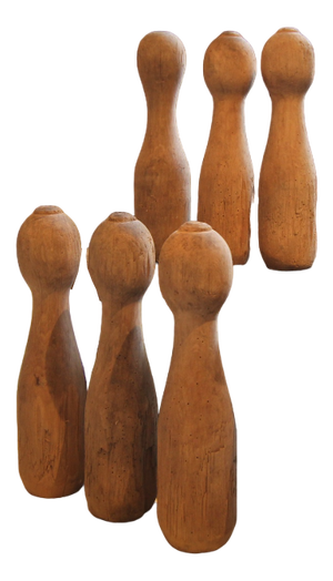 Wooden Bowling Pins, 1930s, Set of 6