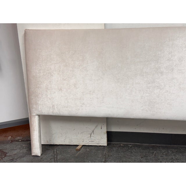California King Size Silk Velvet Headboard For Sale - Image 4 of 12