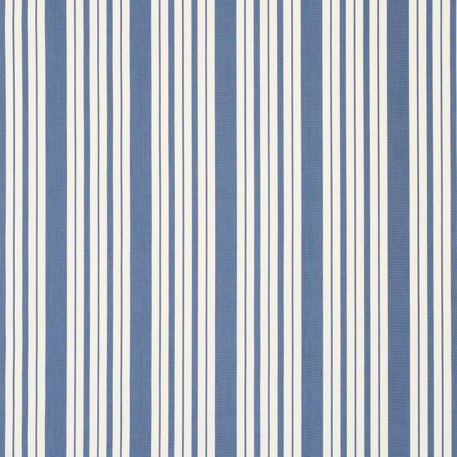 SAMPLE - Schumacher X Mark D. Sikes Markie Stripe Fabric In Indigo For Sale