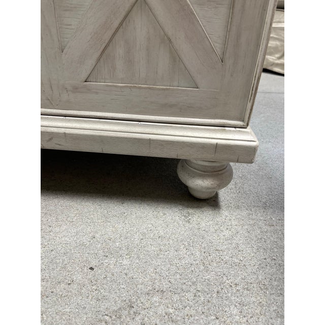 Gray Grey White Washed Three-Door Console or Credenza X Panels Design, 21st Century For Sale - Image 8 of 8