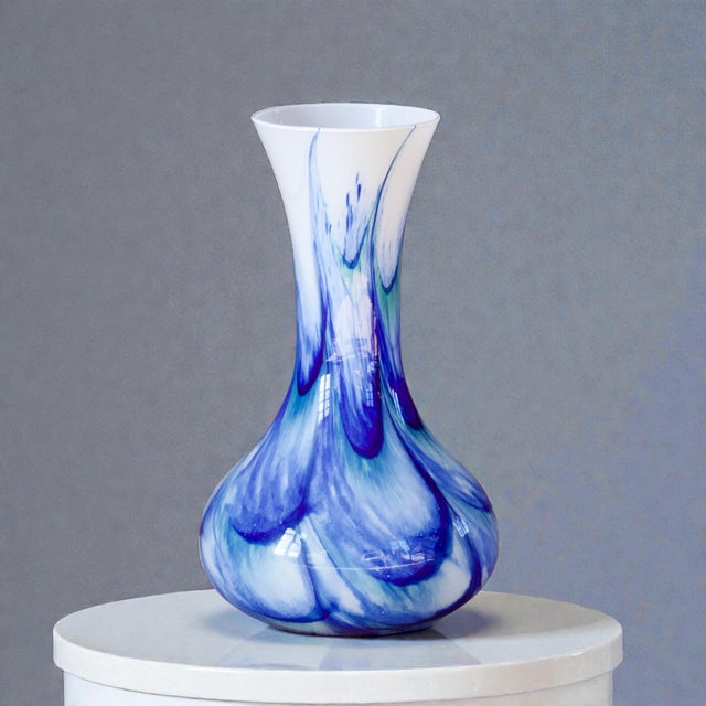 Large Blown Opaline Murano Glass Vase, 1960 For Sale - Image 7 of 7