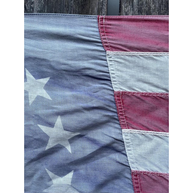Textile Real Vintage Betsy Ross American Revolutionary Flag 13 Stars Cotton 1976 With Beautiful Naturally Faded Patina 3x5 For Sale - Image 7 of 8