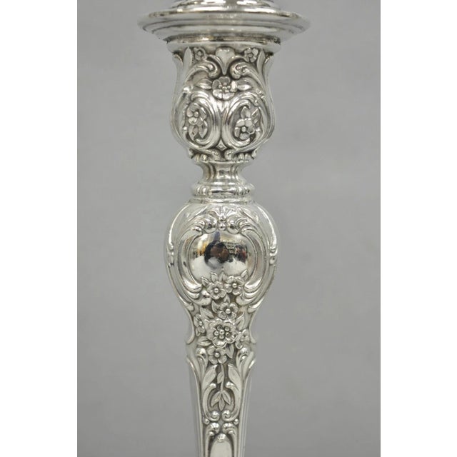 Vintage Wm Rogers & Son Silver Plated 3 Arm Convertible Candelabra - A Pair For Sale - Image 10 of 15
